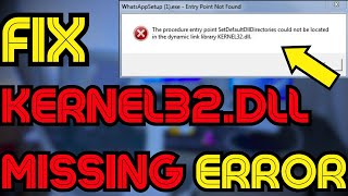 Fix KERNEL32dll is Missing or Not Found In Windows 1110 ❌Not Found Error 💻✅ [upl. by Nahshunn396]