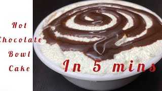 Hot Chocolate Bowl Cake In 5 minutes Microwave Dessert [upl. by Arabelle]