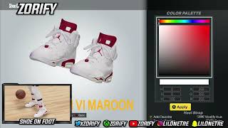 NBA 2K23 Next Gen Shoe Creator  Air Jordan 6 quotMaroonquot [upl. by Notyep173]