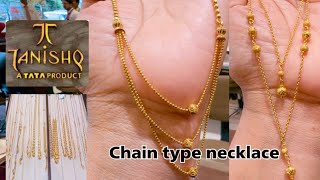 Tanishq Light Weight Chain Type Necklace DesignsDaily Wear Gold Chain DesignsChaindeeya [upl. by Anissej]