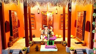 Ganpati decoration ideas at home  Ganesh decoration ideas  Creative Decoration Idea [upl. by Nalced]