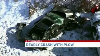 Deadly crash involving car snowplow on Rt 97 in Howard County [upl. by Adria]