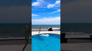 Love swimming pool 🩵 flexible gimnastics lovegymnastics challenge ￼ [upl. by Barrus]