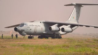 Indian Air Force IL76MD  Engine Startup and Takeoff [upl. by Eniamrehc]