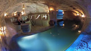 How to Build Private Underground Temple Tunnel House With Swimming Pool [upl. by Leilani773]