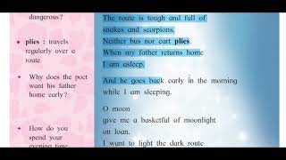 10 th class English poem  Basketful of Moonlight  explanation in Marathi 10thclass english ssc [upl. by Ecnar]