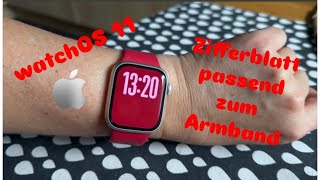 Apple Watch Zifferblatt farblich passend zum Armband watchOS 11 deutsch [upl. by Noram808]