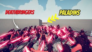 50x PALADINS vs 50x DEATH BRINGERS  TABS  Totally Accurate Battle Simulator [upl. by Paola353]