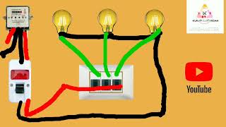 3 Switches 3 Bulbs connection electricalWork HouseWiring kumarelectrician [upl. by Arodnahs]