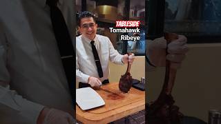 Massive 35oz Prime Tomahawk Ribeye carved tableside in Las Vegas steakhouse 🤤 [upl. by Ladnor]