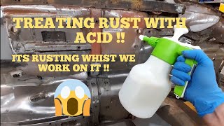 quotOPEL MANTA I200 REVIVAL SERIESquot PART 14 TREATING RUST WITH ACID  restoration classiccars rust [upl. by Yuh]