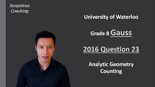 Math Contest Tutorial  Waterloo G8 Gauss 2016 Q23 Analytical Geometry amp Counting [upl. by Pepe]