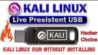 Run Kali linux from USB Without Installing  How to make Kali Linux live persistent USB [upl. by Dwayne899]