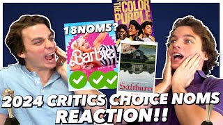 2024 Critics Choice Nominations REACTION Barbie breaks record [upl. by Lustick553]