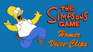 All Homer Simpson Voice Clips • The Simpsons Game • All Voice Lines • Funny • 2007 [upl. by Naujak]