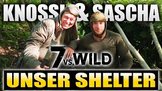 Wir bauen unser ERSTES SHELTER  7 Vs Wild Training mit Knossi Trymacs OttoBulletproof Rumathra [upl. by Aned]