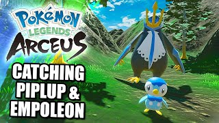 POKEMON LEGENDS ARCEUS HOW TO CATCH NO 161 PIPLUP amp NO 163 EMPOLEON [upl. by Aleek188]