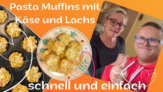 Pasta Muffins Fingerfood herzhafter Snack mit Käse Buffett schnell und einfach mit wenig Zutaten [upl. by Ljoka167]