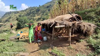 Beautiful Nepali Mountain Village Traditional life of Nepal Most Peaceful And Relaxing Village Life [upl. by Sumer]