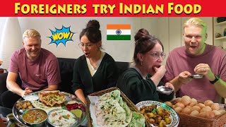 Foreigners try Indian Food  RAJMA CHAWAL AMRITSARI KULCHA PANIPURI  Indian Food Reaction [upl. by Mario]