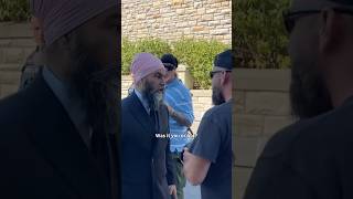 Jagmeet Singh confronts protesters outside parliament [upl. by Jann]