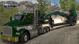 American Truck Simulator Kenworth T800 Hauling A KnuckleBoom Loader [upl. by Chui]