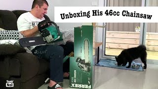 Unboxing His 46cc chainsawbought from Aldi Australia 🇦🇺 [upl. by Selby]