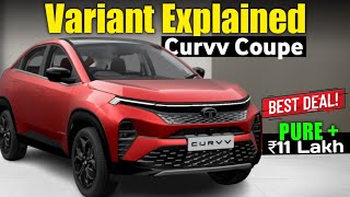 Tata Curvv Coupe SUV Variant Explained  Smart Pure Creative amp Accomplished  Car Nation [upl. by Eartnoed622]