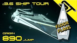 Star Citizen α 36  Origin 890 Jump with floor plans  Tour [upl. by Nolitta]