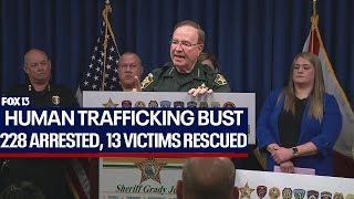 Polk County human trafficking bust leads to 228 arrests 13 victims rescued [upl. by Encratis]