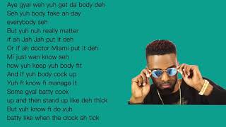 BasslineLyrics Konshens [upl. by Anawed582]