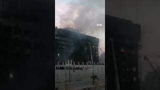 Fire destroys police headquarters in Egypts Ismailia [upl. by Garrek]