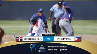 Highlights  Game 2 Dominican Rep vs Philippines  2024 WBSC Mens Softball World Cup  Group A [upl. by Bowles]