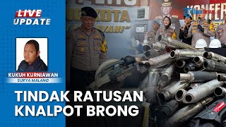 Resahkan Warga Malang Polisi Hancurkan Ratusan Knalpot Brong Hasil Operasi Zebra Semeru 2024 [upl. by Keeryt188]