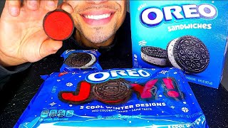 ASMR OREO ICE CREAM SANDWICH PARTY MUKBANG JOY COOKIES RED FILLING EATING SWEETS SOUNDS [upl. by Cully]