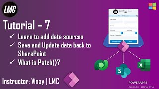 Tutorial 7 Learn to add data sources  Save and Update data to SharePoint from Canvas App [upl. by Dam389]