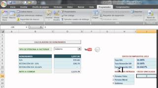 Calculadora Honorarios Calculo de Honorarios en Excel Cuadro combinado [upl. by Marko]