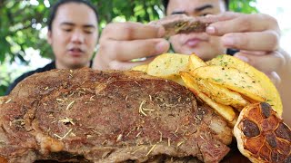 OUTDOOR COOKING  ANGUS PREMIUM BEEF STEAK  WITH OTHER BROTHER HD [upl. by Aronel]