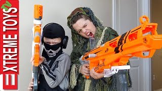 Nerf Battle Black Ops Edition Cole Attacks Ethan with a Nerf Modulus Blaster [upl. by Monney366]