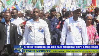 KASAÏ ORIENTAL  RETOUR TRIOMPHAL DU GOUVERNEUR JEAN PAUL MBWEBWE KAPO À MBUJIMAYI [upl. by Llenyt]