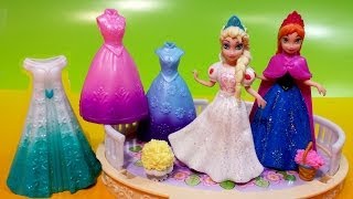 Disney Princess MagiClip Collection Frozen Movie Queen Elsa and Anna Dress Up Dolls MsDisneyReviews [upl. by Nave]