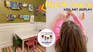 ParentHack  IKEA Hack  Kids Art Display  IKEA Dignitet Curtain Wire Hack [upl. by Oralle]