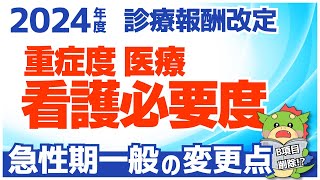 【令和6年2024年度診療報酬改定】重症度、医療・看護必要度の該当患者割合の改定を解説！（急性期一般入院料1とA項目を中心に） [upl. by Ahseram435]