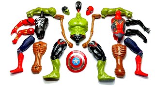 MERAKIT MAINAN SUPERHERO SPIDERMAN VS EYE BALL HEAD VS VENOM VS HULK SMASH  AVENGERS [upl. by Llertal]