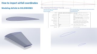 How to import airfoil coordinates  Modeling Airfoils In SOLIDWORKS [upl. by Hluchy]