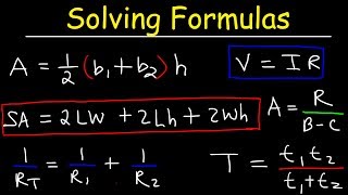 Solving a Formula For a Variable [upl. by Aicercul965]