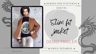 Slim fit jacket coat for FR HOMME male Monarch doll Sewing tutorial  DEMO TRAILER [upl. by Daveen]