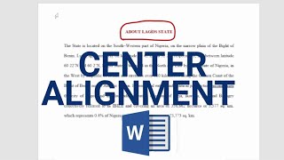 How To Align Headings to Center in Word  Fastest amp Easiest Way To Centralize Your Headings [upl. by Lasko196]