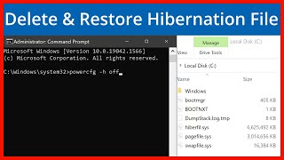 How To Delete amp Create Windows Hibernation File  How To Erase amp Add Restore hiberfilsys File [upl. by Nedla]