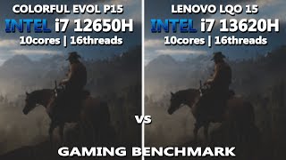 Intel i7 12650H vs i7 13620H Gaming Test  Tested in 10 Games  Lenovo LOQ 15 vs Colorful Evol P15 [upl. by Essiralc]